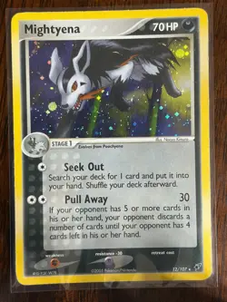 Pokemon TCG Deoxys Mightyena 12/107 Moderately played - Image 1