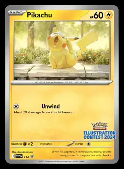 Pikachu SVP 214 Illustration Contest 2024 Promo Pokemon NM - Image 1
