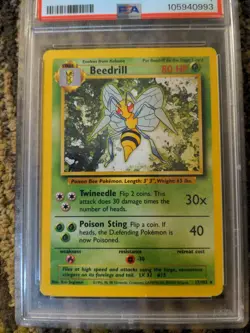 PSA 4 Beedrill 17/102 D.efending Error Misprint Pokemon Base Set - Image 3