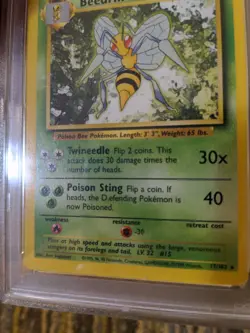 PSA 4 Beedrill 17/102 D.efending Error Misprint Pokemon Base Set - Image 5