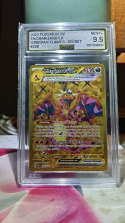 Charizard ex 228/197 Pokemon TCG 2023 SV03: Obsidian Flames Hyper Rare AGS 9.5 - Image 1