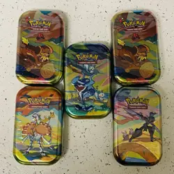 (Price negotiable) Pokemon TCG Vibrant Paldea Mini Tin Lot Of 5, New, Sealed - Image 1