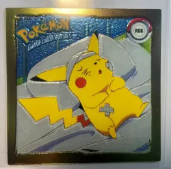 PIKACHU RECUPERATING 1999 POKEMON ARTBOX SERIES 1 Rare Gold Foil ANIME STICKER - Image 1