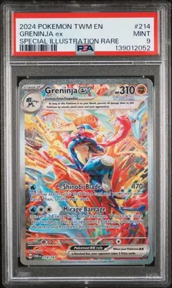 PSA 9 GRENINJA EX 214 TWILIGHT MASQUERADE SCARLET & VIOLET SIR POKEMON MINT - Image 1