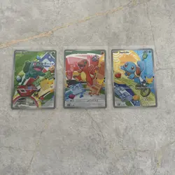 Pokemon First Partner Illustration Rare Promo Art Set 30th Anniversary ( QTY 3) - Image 1