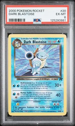 2000 POKEMON ROCKET #20 DARK BLASTOISE PSA 6 - Image 1