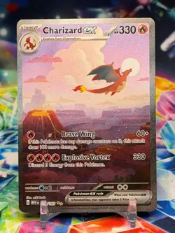 Pokemon Charizard EX 199/165 Scarlet & Violet 151 Special Illustration Rare - LP - Image 1