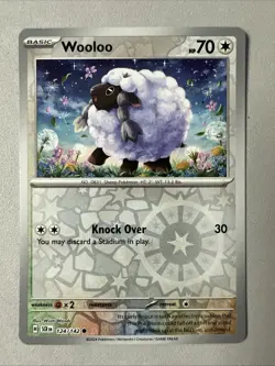 Pokemon TCG * SV Stellar Crown * 124/142 Wooloo * REVERSE HOLO COMMON * FRESH PK - Image 1