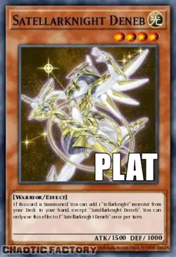 YUGIOH RA04-EN227 Satellarknight Deneb Platinum Secret Rare 1st Edition NM - Image 1