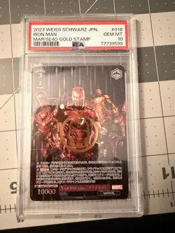 PSA 10 Weiss Schwarz Marvel Premium “I am Iron Man” SP gold stamp MAR/SE40-018SP - Image 1