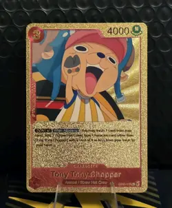 One Piece Tony Tony Chopper Gold Foil Fan Art Collector Card TCG - Image 1