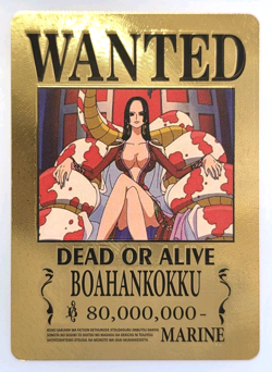 One Piece WANTED Boa Hankokku (Hancock) Gold Foil Fan Art Collector Card TCG - Image 1