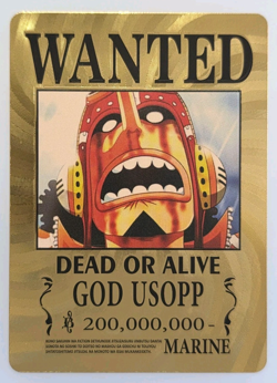 One Piece WANTED God Usopp Gold Foil Fan Art Collector Card TCG - Image 1