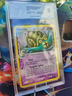 Pokemon Card Omastar Amoroso Ex Holon Phantoms Delta Species Japanese PGS PSA 9 - Image 1