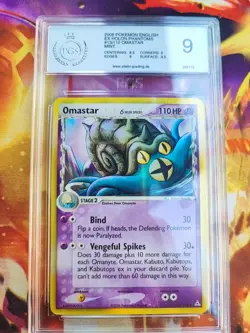 Pokemon Card Omastar Amoroso Ex Holon Phantoms Delta Species Japanese PGS PSA 9 - Image 2
