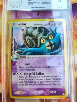 Pokemon Card Omastar Amoroso Ex Holon Phantoms Delta Species Japanese PGS PSA 9 - Image 3