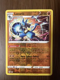 Pokemon TCG Lucario Reverse Holo Rare Card 079/172 Brilliant Stars - Image 1