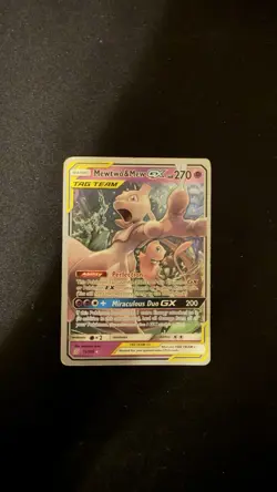 Pokemon TCG Mewtwo & Mew GX Full Art Holo Card 71/236 Unified Minds Championship - Image 1