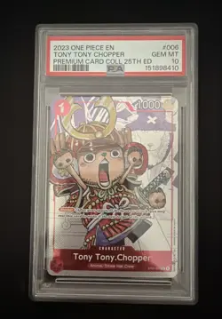 2023 One Piece Premium Card Collection-25th Tony Tony Chopper #6 PSA 10 - Image 1
