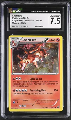 CGC 7.5 Charizard 19/113 Holo Legendary Treasures Pokemon Card - Image 1