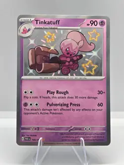 Tinkatuff 166/091 Shiny Rare Paldean Fates Pokemon NM - Image 1