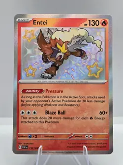 Entei 112/091 Shiny Rare Paldean Fates Pokemon NM - Image 1