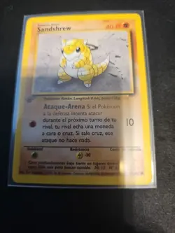 1999 Pokemon Base Set 1st Edition Sandshrew SPANISH No. 62 * - Image 1