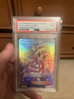 2019 POKEMON SUN & MOON COSMIC ECLIPSE #230 FULL ART/LILLIE'S FULL FORCE PSA 9 - Image 1