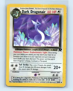 Pokemon tcg Team Rocket Dark Dragonair Moderately played - Image 1