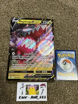 Pokemon TCG Regidrago V Sword & Shield SWSH281 Holo Jumbo Black Star Promo Rare - Image 1