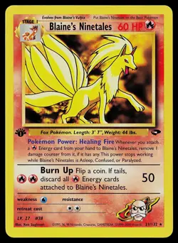 Pokemon Card - Blaine's Ninetales Gym Challenge 21/132 1st Edition - Image 1