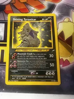 Pokemon Shining Tyranitar 113/105 Neo Destiny Holo Secret Rare Unlimited - Image 1