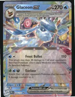 Glaceon ex 026/131 Double Rare Prismatic Evolutions Pokemon Holo Near Mint - Image 1