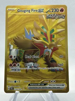 Near Mint Gouging Fire ex 214/162 Hyper Rare Pokemon S&V Temporal Forces - Image 1