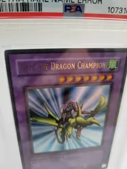 2002 Yu-Gi-Oh Gaia the Dragon Champion LOB-125 Ultra Rare Name Error PSA 7 - Image 3