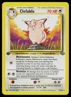 Pokemon Card - Clefable Jungle 17/64 1st Edition - Image 1