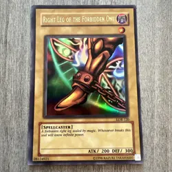 Yugioh Right Leg of the Forbidden One LOB-120 Legend of Blue Eyes White Dragon - Image 1