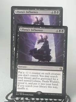 2x Liliana's Influence Amonkhet NM Black Rare MAGIC THE GATHERING CARD - Image 1