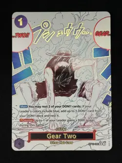 One Piece TCG OP11-080 Gear Two Alt Art Manga Event English Near Mint NM - Image 1
