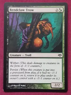 Magic The Gathering EVENTIDE RENDCLAW TROW black/green card MTG - Image 1