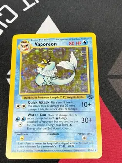 LP - 1999 Vaporeon Pokemon Card Holo Jungle Set 12/64 WOTC - Image 1