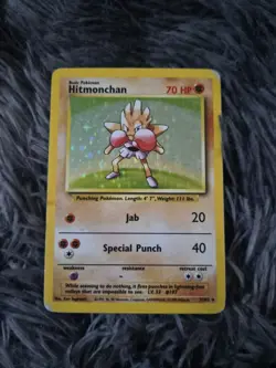 Pokemon TCG - Hitmonchan 7/102 - Holo - Base Set Unlimited Edition *DMG* - Image 1