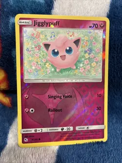 2019 POKEMON SUN & MOON HIDDEN FATES 41 JIGGLYPUFF-REVERSE FOIL Mint Condition - Image 1