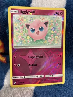 2019 POKEMON SUN & MOON HIDDEN FATES 41 JIGGLYPUFF-REVERSE FOIL Mint Condition - Image 2