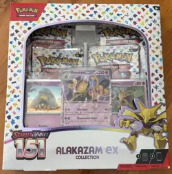 POKEMON TCG SCARLET & VIOLET 151 ALAKAZAM EX COLLECTION with 4 Booster Packs - Image 1