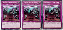 3 x SDBT-EN033 Gravedigger's Trap Hole - Common 1st Edition Near Mint YuGiOh - Image 1