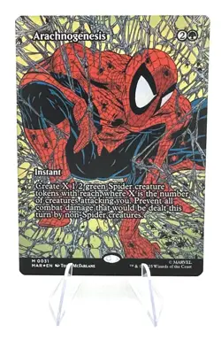 Magic The Gathering Spider-Man Arachnogenesis FOIL BODERLESS MYTHIC 0031 MAR - Image 1