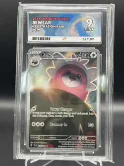 Ace Graded 9 Mint Pokemon Bewear 079/064 Shrouded Fable Illustration Rare - Image 1
