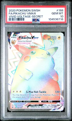 Pikachu Vmax 188/185 Secret Vivid Voltage Pokemon PSA 10 *716 - Image 1