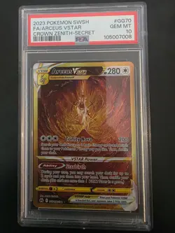 POKEMON 2023 Crown Zenith Full Art Secret Rare ARCEUS VSTAR #GG70 PSA 10 Gem - Image 1